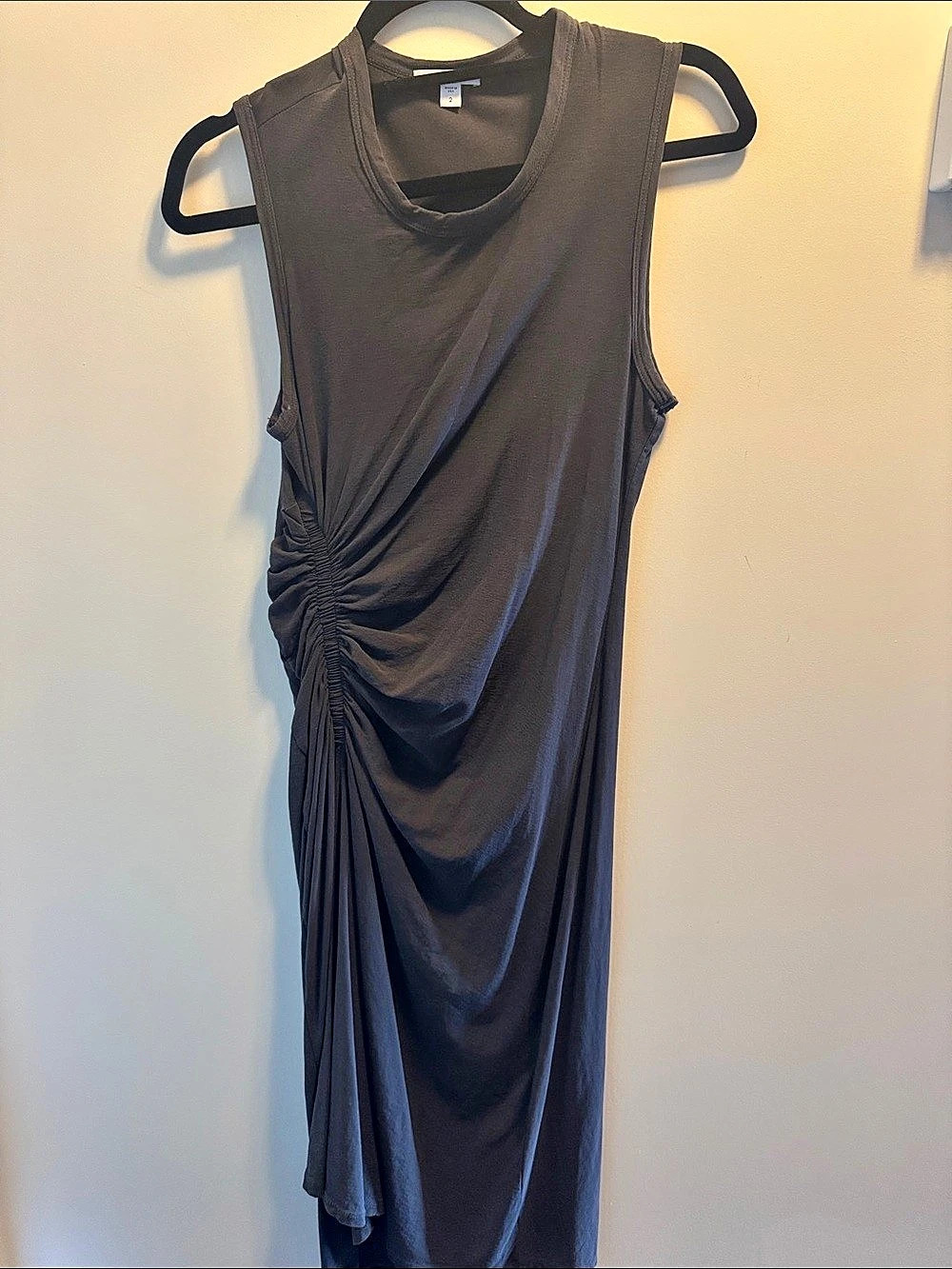 James Perse Ruched Maxi Dress in Brown/Taupe Size 2 Like New
